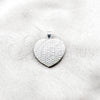 Dije Elegante 05.392.0123 Plata Rodinada, Diseño de Corazón, Pulido, Tono Plateado