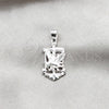 Dije Elegante 05.392.0125 Plata Rodinada, Diseño de Águila y Ancla, Pulido, Tono Plateado