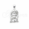 Dije Religioso 05.392.0126 Plata Rodinada, Diseño de Jesus, Pulido, Tono Plateado