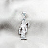 Dije Religioso 05.392.0128 Plata Rodinada, Diseño de Santa Muerte, Pulido, Tono Plateado