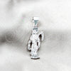 Dije Religioso 05.392.0128 Plata Rodinada, Diseño de Santa Muerte, Pulido, Tono Plateado
