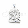 Dije Religioso 05.392.0130 Plata Rodinada, Diseño de Jesus, Pulido, Tono Plateado