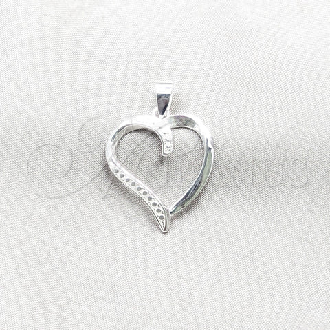 Dije Elegante 05.392.0131 Plata Rodinada, Diseño de Corazón, Pulido, Tono Plateado