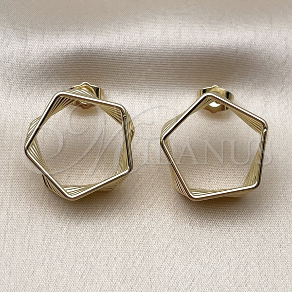 Arete Dormilona 02.213.0805 Oro Laminado, Pulido, Tono Dorado