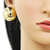 Arete Dormilona 02.213.0807 Oro Laminado, Diseño de Bola y Hueco, Pulido, Tono Dorado