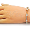 Pulsera Elegante 03.283.0311.3.07 Oro Laminado, con Blanca Zirconia Cubica, Pulido, Tono Dorado (Thickness, 7 Inches Length)