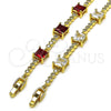 Pulsera Elegante 03.283.0311.3.07 Oro Laminado, con Blanca Zirconia Cubica, Pulido, Tono Dorado (Thickness, 7 Inches Length)