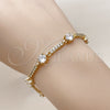Pulsera Tennis 03.283.0455.07 Oro Laminado, con Blanca Zirconia Cubica, Pulido, Tono Dorado (06 MM Thickness, 7 Inches Length)
