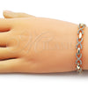 Pulsera Tennis 03.283.0458.07 Oro Laminado, Diseño de Infinito y Besos y Abrazos, con Zirconia Cubica Blanca, Pulido, Tono Dorado (Grosor 07 MM, 7 Pulgadas de Largo)