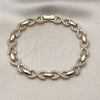 Pulsera Tennis 03.283.0458.07 Oro Laminado, Diseño de Infinito y Besos y Abrazos, con Zirconia Cubica Blanca, Pulido, Tono Dorado (Grosor 07 MM, 7 Pulgadas de Largo)
