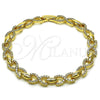 Pulsera Tennis 03.283.0458.07 Oro Laminado, Diseño de Infinito y Besos y Abrazos, con Zirconia Cubica Blanca, Pulido, Tono Dorado (Grosor 07 MM, 7 Pulgadas de Largo)