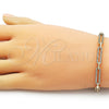 Pulsera Tennis 03.283.0460.07 Oro Laminado, Diseño de Paperclip, con Micro Pave Blanca, Pulido, Tono Dorado (Grosor 05 MM, 7 Pulgadas de Largo)
