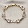 Pulsera Tennis 03.283.0461.07 Oro Laminado, con Blanca Zirconia Cubica, Pulido, Tono Dorado (09 MM Thickness, 7 Inches Length)