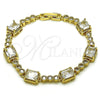 Pulsera Tennis 03.283.0461.07 Oro Laminado, con Blanca Zirconia Cubica, Pulido, Tono Dorado (09 MM Thickness, 7 Inches Length)