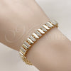 Pulsera Tennis 03.283.0463.07 Oro Laminado, con Zirconia Cubica Blanca, Pulido, Tono Dorado (Grosor 08 MM, 7 Pulgadas de Largo)