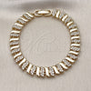 Pulsera Tennis 03.283.0463.07 Oro Laminado, con Zirconia Cubica Blanca, Pulido, Tono Dorado (Grosor 08 MM, 7 Pulgadas de Largo)