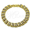 Pulsera Tennis 03.283.0463.07 Oro Laminado, con Zirconia Cubica Blanca, Pulido, Tono Dorado (Grosor 08 MM, 7 Pulgadas de Largo)