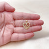 Dije Elegante 05.423.0002 Oro Laminado, Diseño de Corazón y Mama, con Blanca Zirconia Cubica, Pulido, Tono Dorado