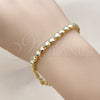 Pulsera Tennis 03.213.0323.07 Oro Laminado, Diseño de Corazón, con Zirconia Cubica Blanca, Pulido, Tono Dorado (Grosor 05 MM, 8 Pulgadas de Largo)