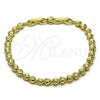 Pulsera Tennis 03.213.0323.07 Oro Laminado, Diseño de Corazón, con Zirconia Cubica Blanca, Pulido, Tono Dorado (Grosor 05 MM, 8 Pulgadas de Largo)