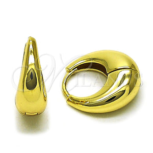 Argolla Huggie 02.213.0808.20 Oro Laminado, Pulido, Tono Dorado