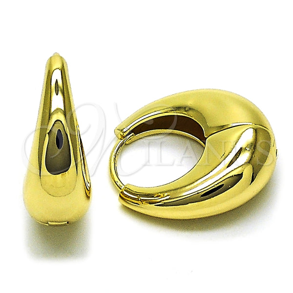 Argolla Huggie 02.213.0809.25 Oro Laminado, Pulido, Tono Dorado
