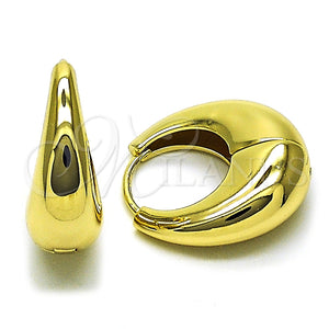 Argolla Huggie 02.213.0809.25 Oro Laminado, Pulido, Tono Dorado