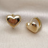 Argolla Huggie 02.213.0810.15 Oro Laminado, Diseño de Corazón, Pulido, Tono Dorado