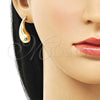 Arete Dormilona 02.195.0352 Oro Laminado, Diseño de Gota, Pulido, Tono Dorado