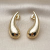 Arete Dormilona 02.195.0352 Oro Laminado, Diseño de Gota, Pulido, Tono Dorado