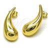 Arete Dormilona 02.195.0352 Oro Laminado, Diseño de Gota, Pulido, Tono Dorado