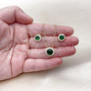 Juego de Arete y Dije de Adulto 10.156.0517 Oro Laminado, Diseño de Cluster, con Verde and Blanca Zirconia Cubica, Pulido, Tono Dorado