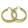 Argolla Grande 02.170.0309.50 Oro Laminado, Diseño de Hueco, Diamantado, Tono Dorado