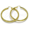 Argolla Grande 02.213.0309.70 Oro Laminado, Diseño de Hueco, Diamantado, Tono Dorado