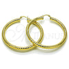 Argolla Extra Grande 02.213.0312.60 Oro Laminado, Diseño de Hueco, Diamantado, Tono Dorado