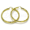 Argolla Extra Grande 02.213.0811.70 Oro Laminado, Diseño de Hueco, Diamantado, Tono Dorado