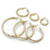 Argolla Extra Grande 02.213.0811.70 Oro Laminado, Diseño de Hueco, Diamantado, Tono Dorado
