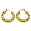 Argolla Mediana 02.213.0812.30 Oro Laminado, Diseño de Hueco, Diamantado, Tono Dorado