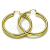 Argolla Grande 02.213.0812.50 Oro Laminado, Diseño de Hueco, Diamantado, Tono Dorado
