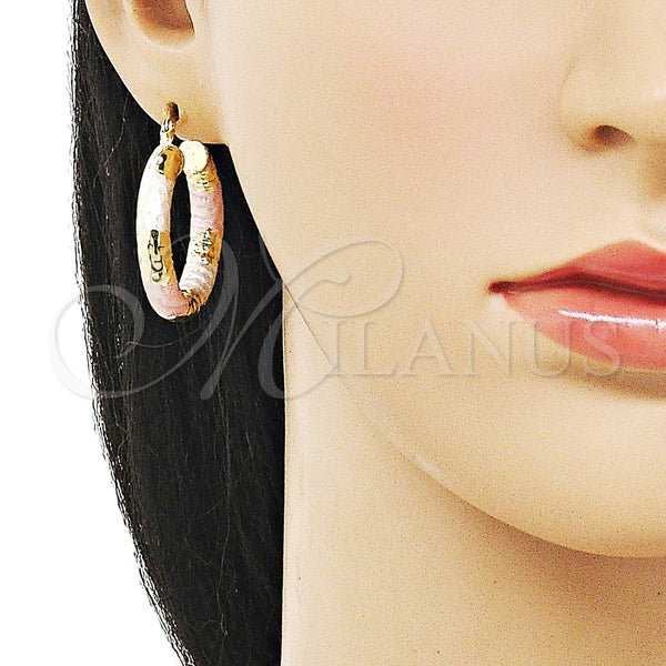 Argolla Mediana 02.213.0759.1.30 Oro Laminado, Diseño de Hueco, Diamantado, Tres Tonos