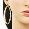 Argolla Extra Grande 02.213.0759.1.70 Oro Laminado, Diseño de Hueco, Diamantado, Tres Tonos