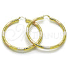 Argolla Extra Grande 02.213.0759.1.70 Oro Laminado, Diseño de Hueco, Diamantado, Tres Tonos