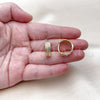 Argolla Huggie 02.283.0243.20 Oro Laminado, Diseño de Torcido, con Blanca Zirconia Cubica, Pulido, Tono Dorado