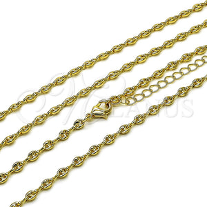 Gargantilla Elegante 04.326.0005.18 Oro Laminado, Diseño de Puff Mariner, Pulido, Tono Dorado (04 MM Thickness, 18 Inches Length)