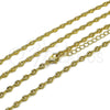 Gargantilla Elegante 04.326.0005.18 Oro Laminado, Diseño de Puff Mariner, Pulido, Tono Dorado (04 MM Thickness, 18 Inches Length)