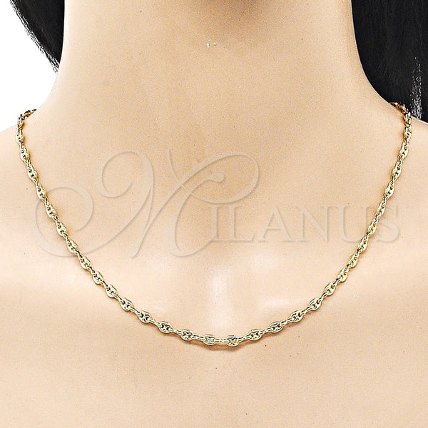 Gargantilla Elegante 04.326.0005.24 Oro Laminado, Pulido, Tono Dorado (04 MM Thickness, 24 Inches Length)