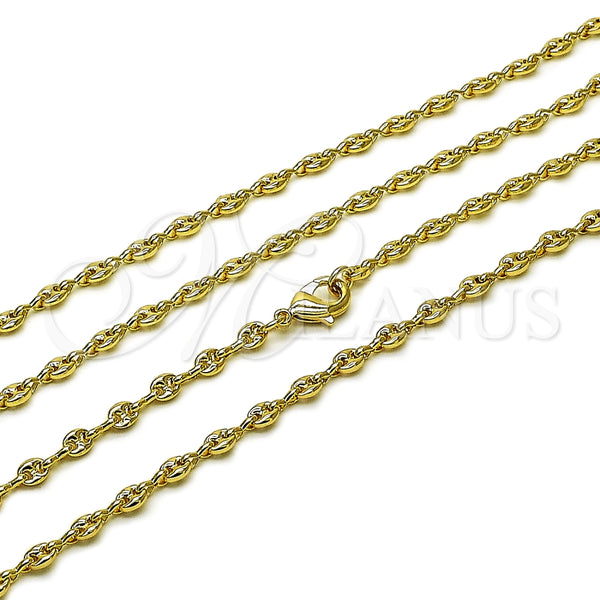 Gargantilla Elegante 04.326.0005.24 Oro Laminado, Pulido, Tono Dorado (04 MM Thickness, 24 Inches Length)