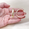 Argolla Huggie 02.204.0056.35 Oro Laminado, Diseño de Estrella, con Blanca Zirconia Cubica, Pulido, Tono Dorado