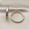 Argolla Huggie 02.204.0056.35 Oro Laminado, Diseño de Estrella, con Blanca Zirconia Cubica, Pulido, Tono Dorado