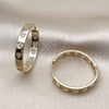 Argolla Huggie 02.204.0057.30 Oro Laminado, Diseño de Corazón, con Blanca Micro Pave, Pulido, Tono Dorado